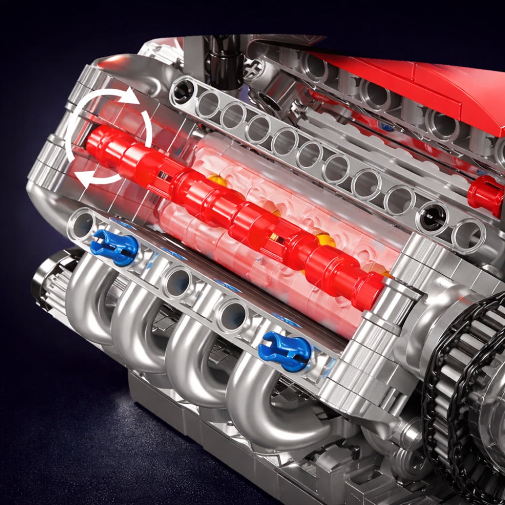 Realistic Working V8 Engine - 487 PCS