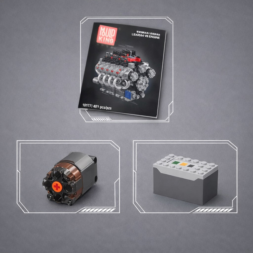 Realistic Working V8 Engine - 487 PCS