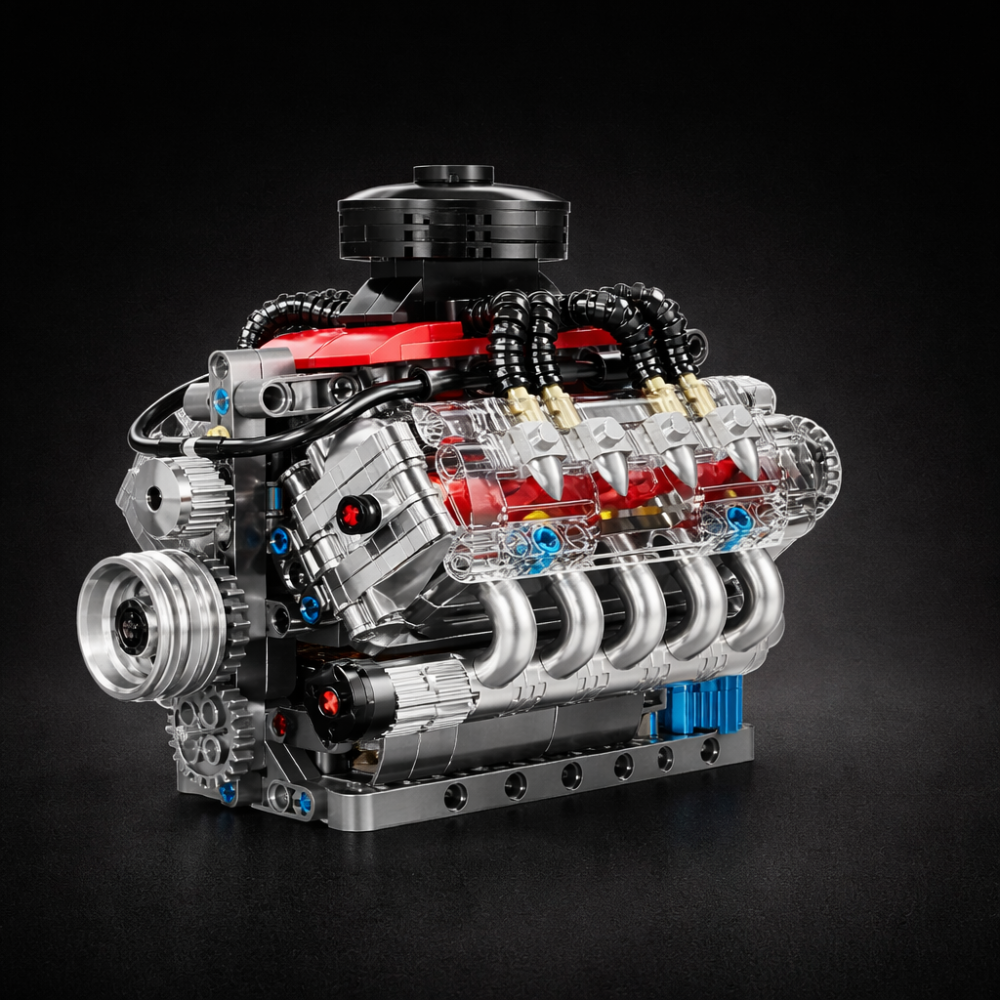 Realistic Working V8 Engine - 487 PCS
