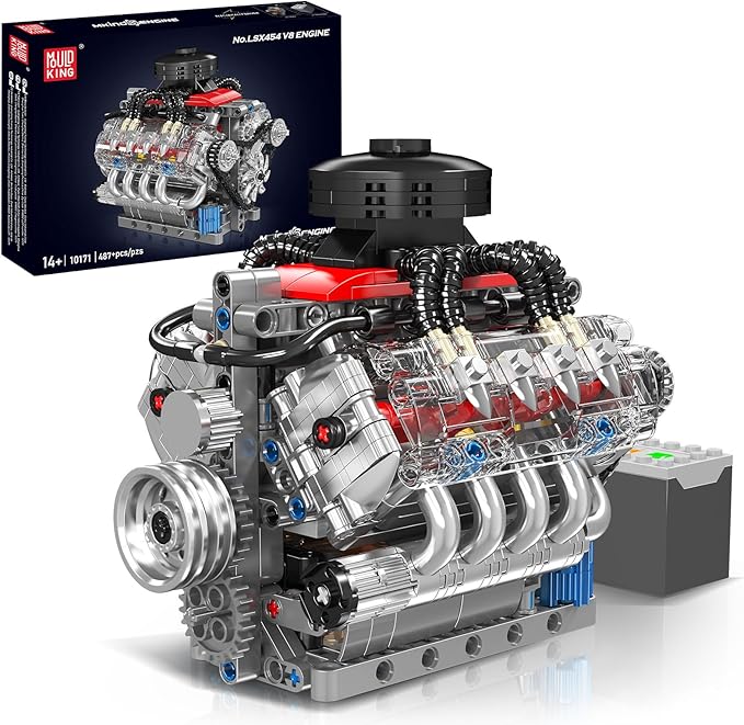 Working V8 Engine Building Kit – 487 Pieces