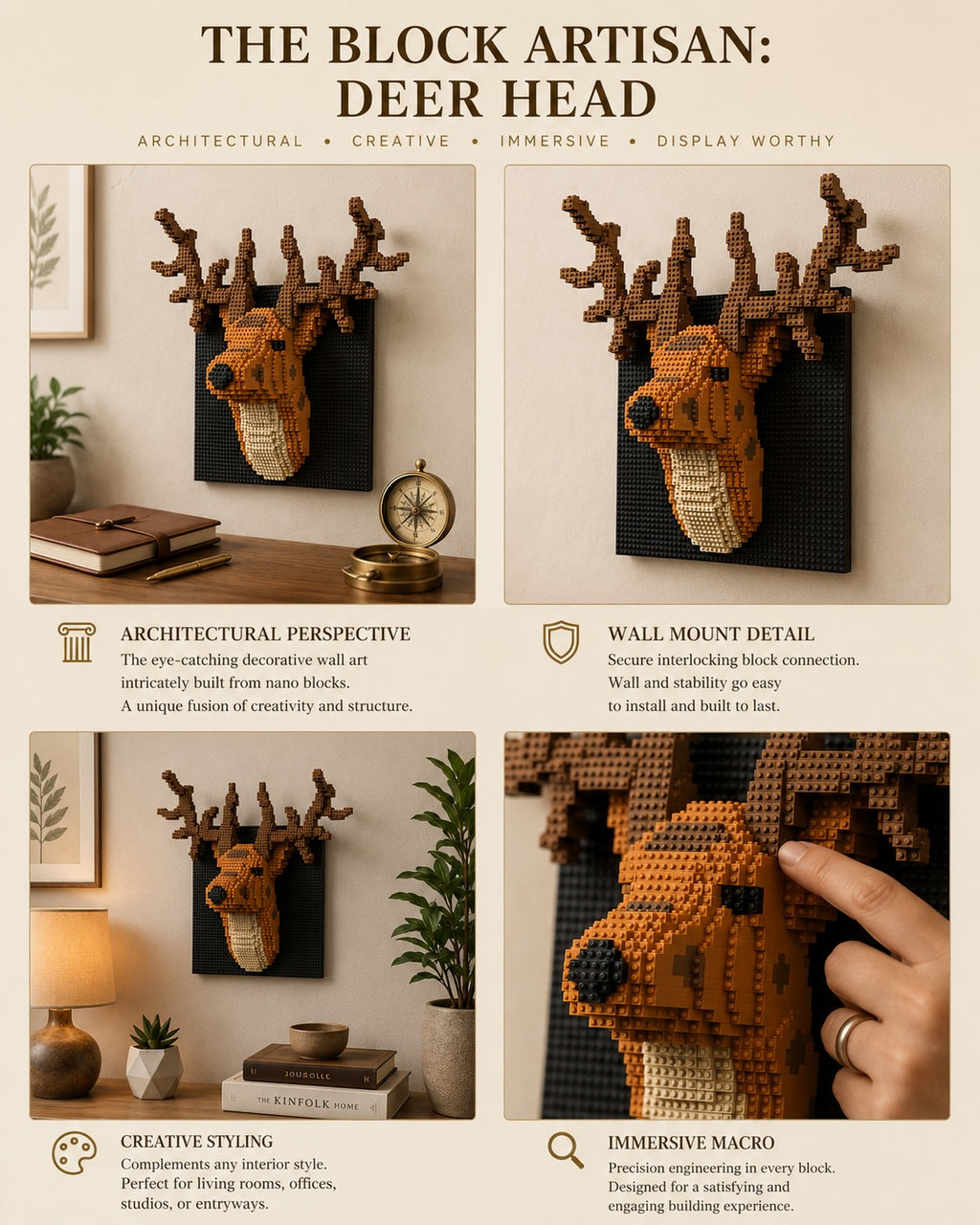 Wild Deer 3D Wall Building Set