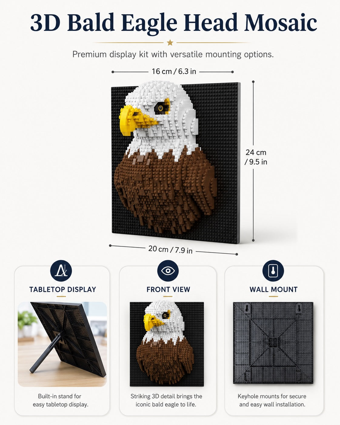 Bald Eagle 3D Wall Building Set