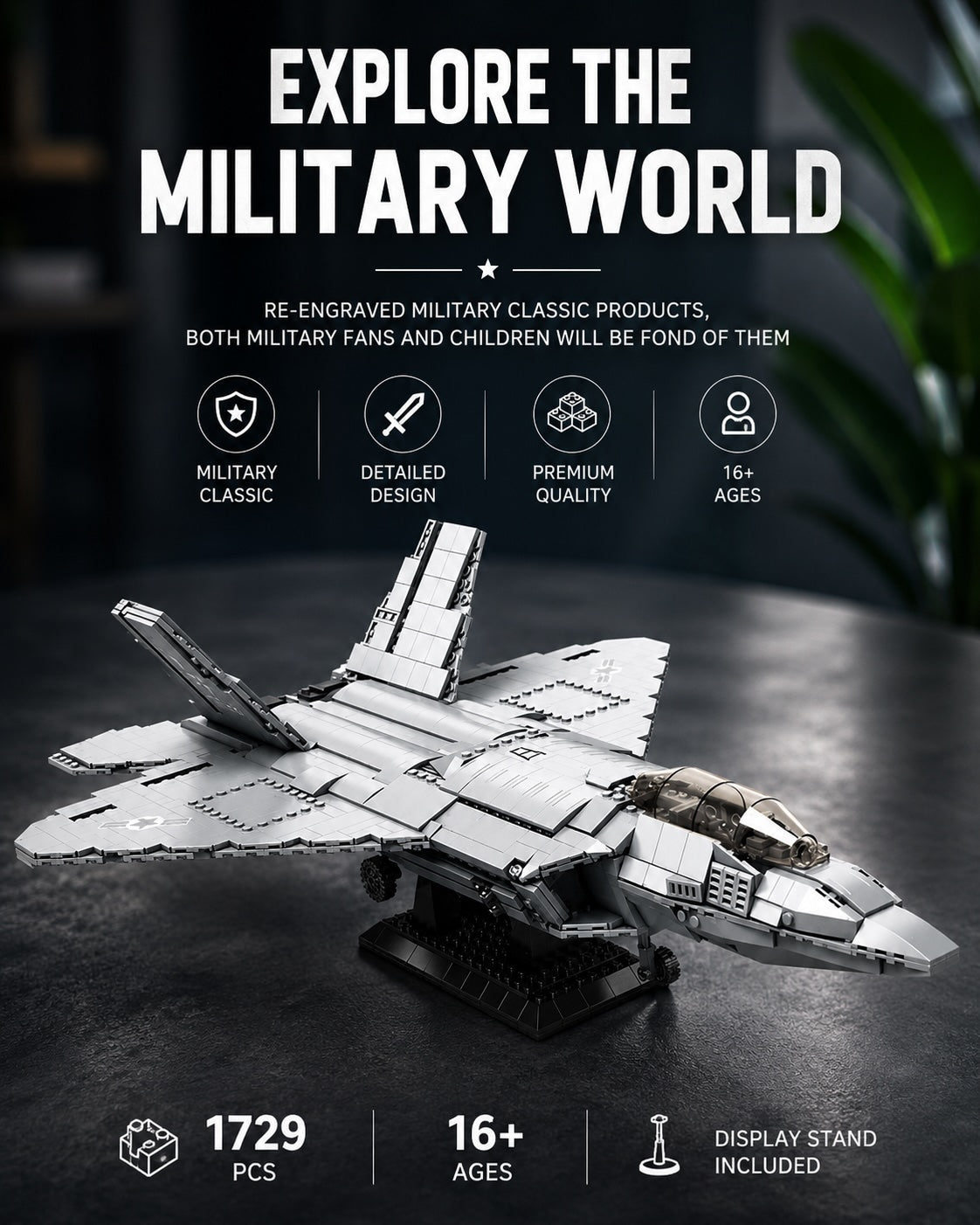 F-22 Raptor Fighter Jet Building Set