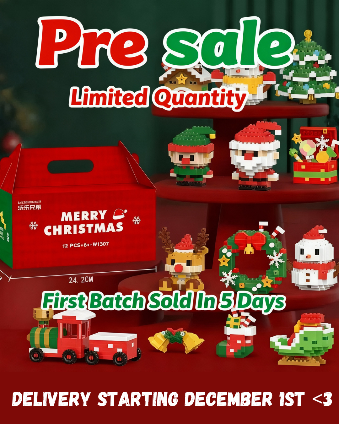 3D Christmas Building Block 12 Pcs Set -Sold Out Pre Order Now