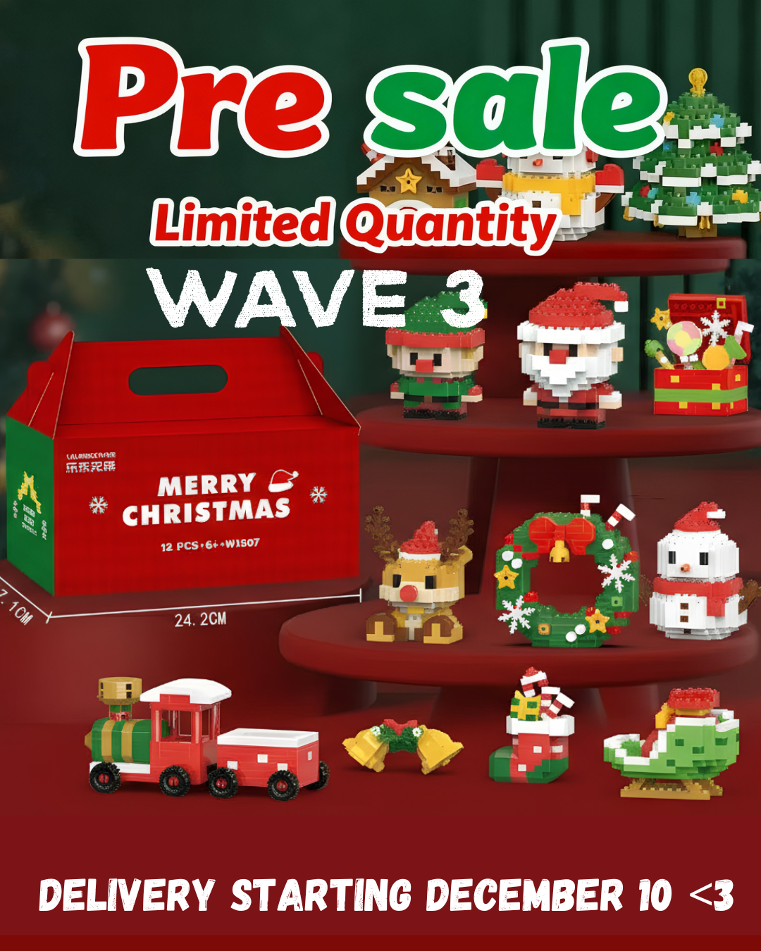 3D Christmas Building Block 12 Pcs Set -Wave 3 Pre Order Now